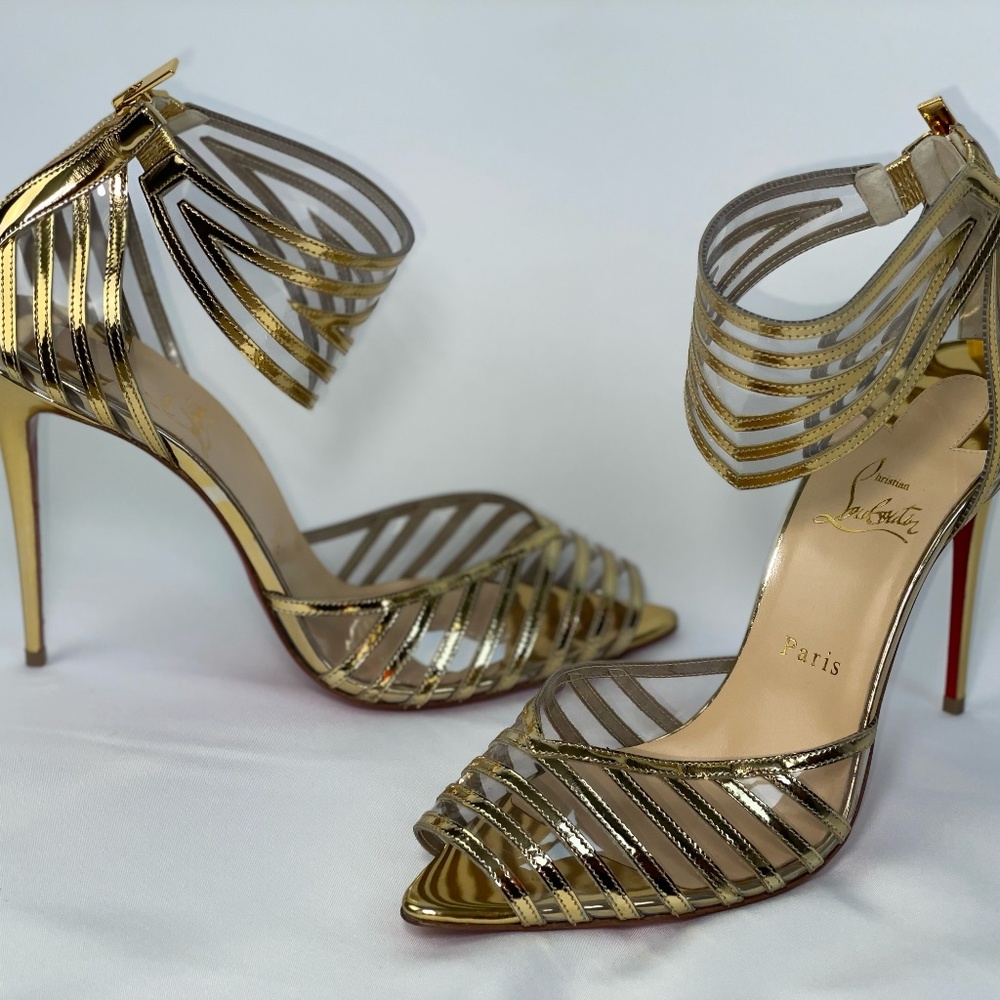 Christian Louboutin Specchio PVC Maratena 100 Sandal Heels